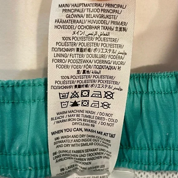 Mini Boden Sporty Stripe Swim Shorts Boys 6-7 Y Asparagus Trunks Bathing Suit - Picture 4 of 4